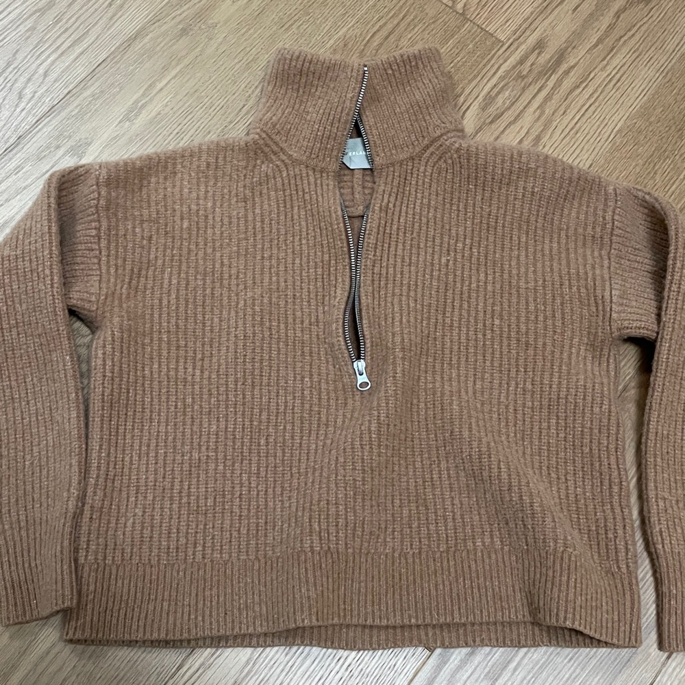 Everlane "The Half-Zip Sweater in Luxe Merino" 1/4 zip knit sweater